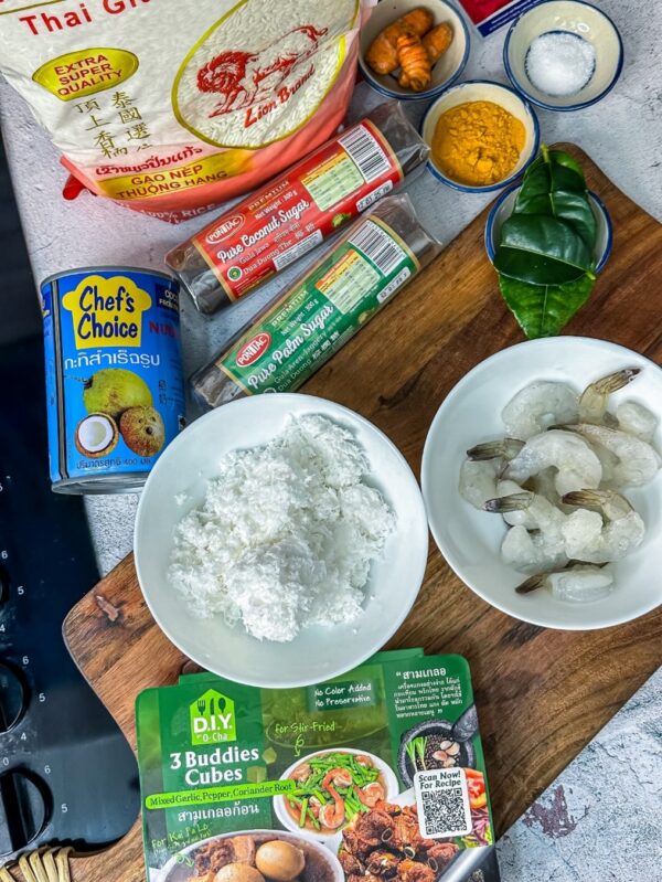 Sweet Rice Sticky Rice Dragonbrand Thai Delight: Yellow Sticky Rice with Shrimp - Lion Brand